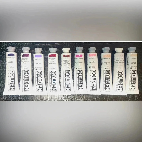 🎨 HUGE LOT of 60 🖌️ GOLDEN ACRYLIC Heavy Body PAINT TUBES 2 fl oz (59mL) - Picture 7 of 7